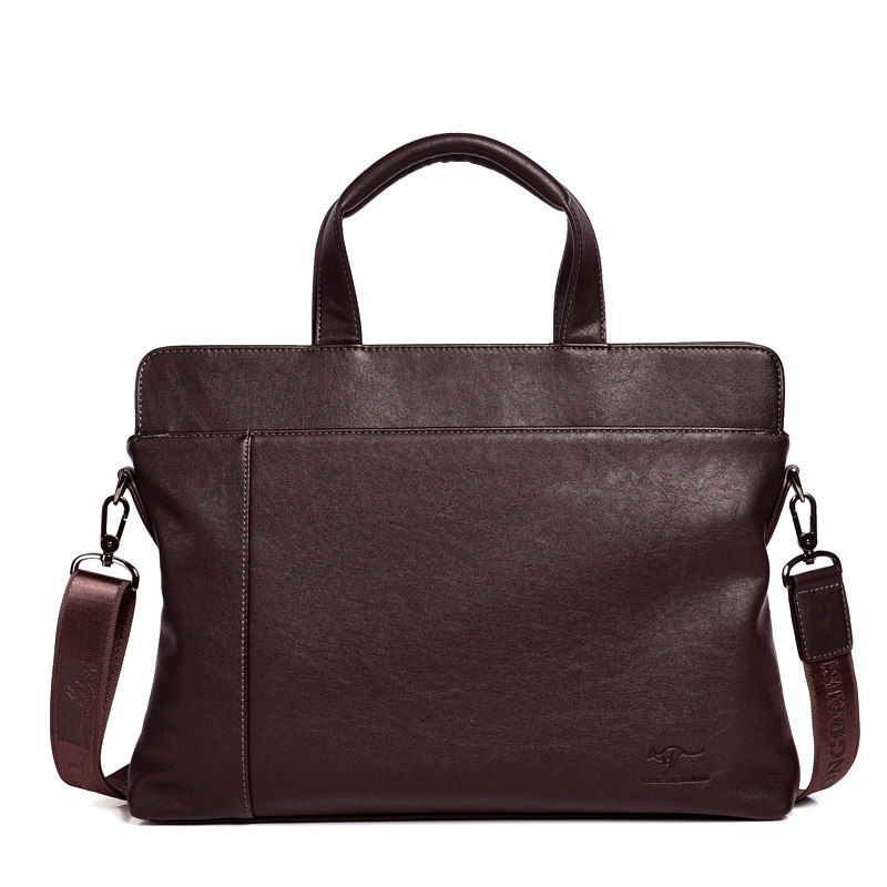 真皮商务手提包横款天弘袋鼠公文包 天弘袋鼠自营店男士包袋