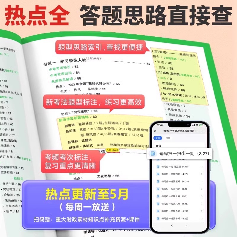 【现货】2024万唯中考时政热点与新考法初中政治道法答题模板道德法治速查速记开卷考试复习资料通用万维试题研究官方旗舰店 - 图0