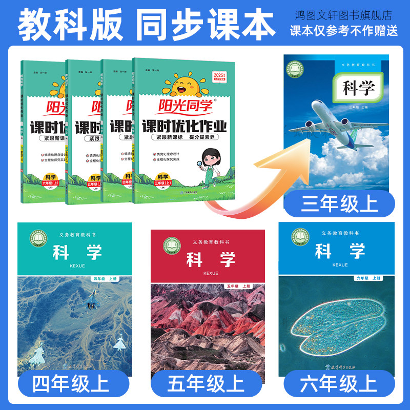 2025秋科学教科版阳光同学课时优化作业三四五六年级上册作业本3456年级科学教科版 jk 同步练习册同步教材一课一练专项训练