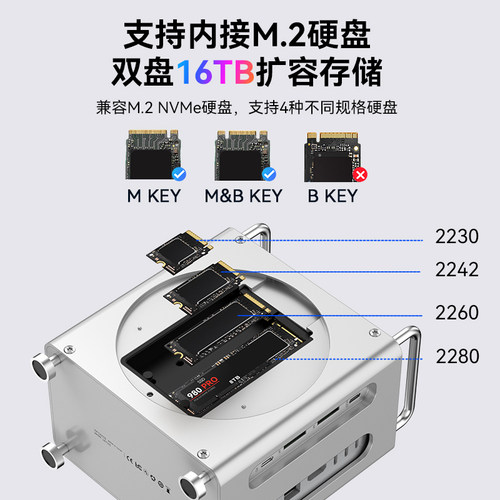 acasis阿卡西斯雷电扩展坞MACmini专用硬盘盒机箱扩展坞M2固态硬盘盒RIAD阵列柜 - 图1