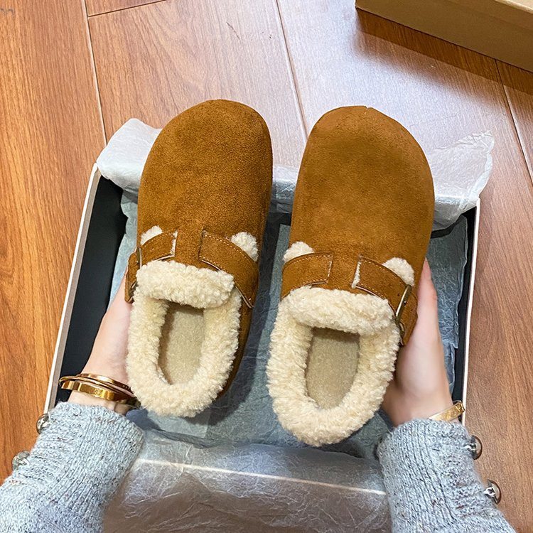 2026新款平底勃肯鞋女加绒保暖雪地棉鞋冬季新款毛毛鞋豆豆鞋,淘宝优惠券,粉丝福利购,淘宝优惠卷