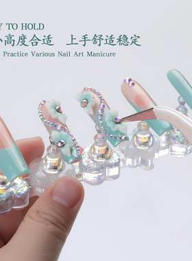 新手极光美甲工具镭射猫爪甲托底座穿戴练习甲片展示架甲托