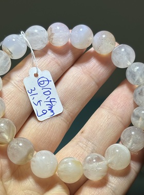 天然水晶 朱砂玛瑙手链 飘花玉髓手串 大小颗粒都有  一物一图