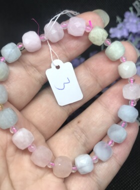 摩根石方糖刻面绿柱石一物一图