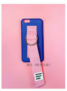 韩国帆布腕带支架·宝石蓝苹果iphone 6plus/6s plus硅胶硬手机壳