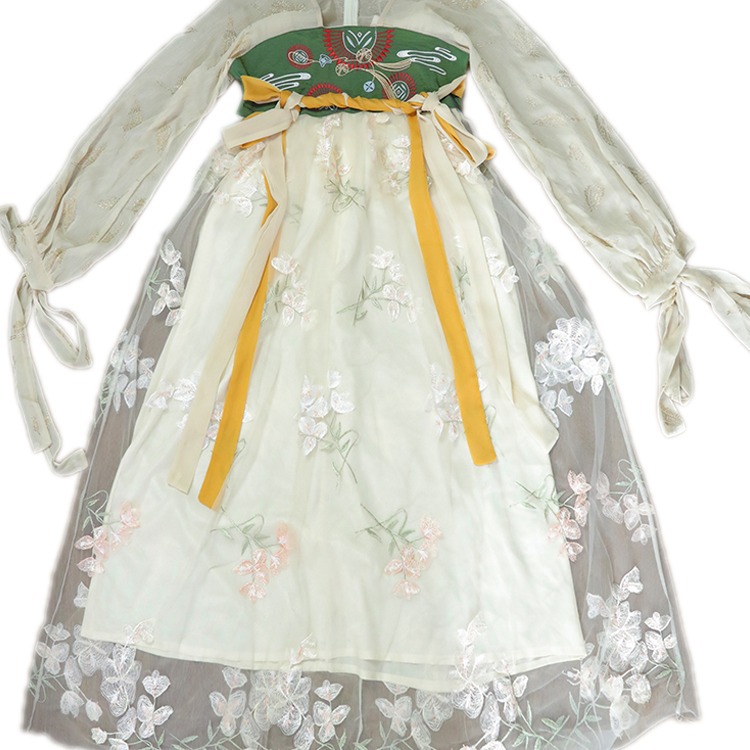 正品 新潮流汉服女夏季薄款日常汉元素超仙气齐胸襦裙改良中国风