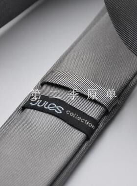 外贸原单100%真丝领带窄款银色