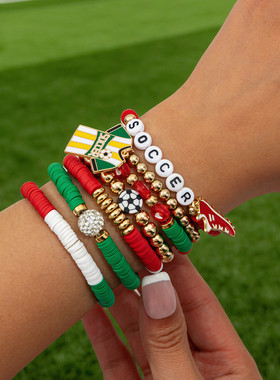 2026新款7件套欧美ins风字母原创设计串珠手链软陶运动设计感手串