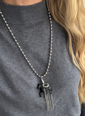 2026马年朋克亚克力流苏长款项链