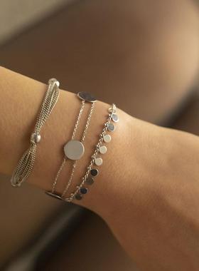 流苏亮片金属手链套装