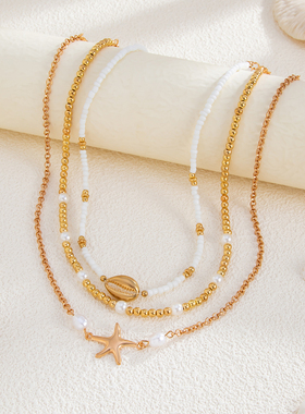 3件套CCB米珠珍珠BL链项链套装