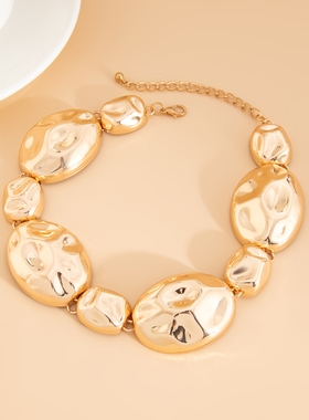 高级感轻奢小众椭圆锁骨链