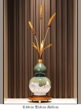 珐琅彩麦穗葫芦发财树摆件