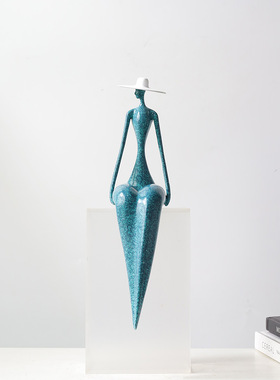 现代红色人物雕塑摆件售楼处酒店大堂商业广场橱窗潮玩装饰品摆件