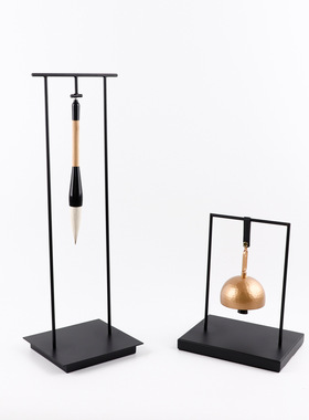 现代新中式禅意毛笔架摆件创意样板间书房办公桌书桌软装饰品摆件