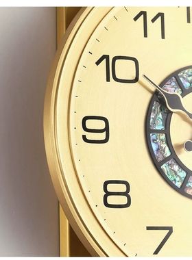 黄铜鹿钟表挂钟招财鹿时钟客厅静音创意挂表挂墙静音石英钟时钟