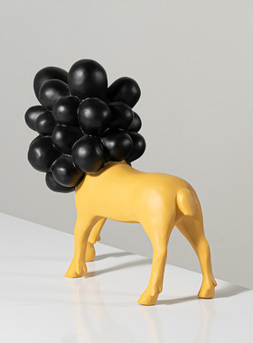 小众抽象派狮子动物艺术品摆设玄关桌面设计师搭配软装创意摆件