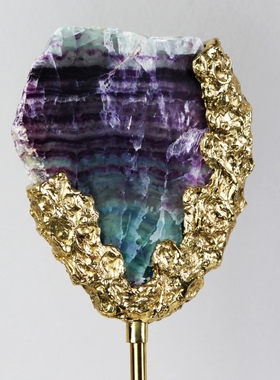 现代轻奢水晶石摆件样板间客厅书房书柜绿萤石高级感软装饰品摆件