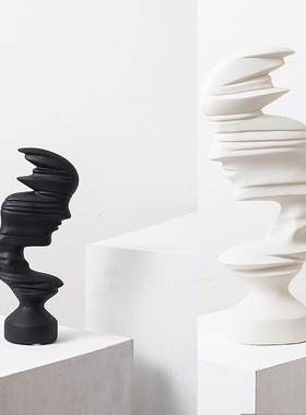 创意抽象白金人像摆件酒店大厅迎宾摆设别墅样板间酒柜玄关装饰品