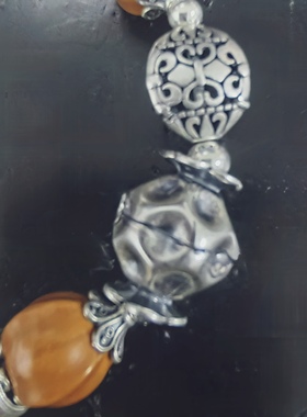 041-核舟记～猴头鲨鱼脊配泰国手工银手链