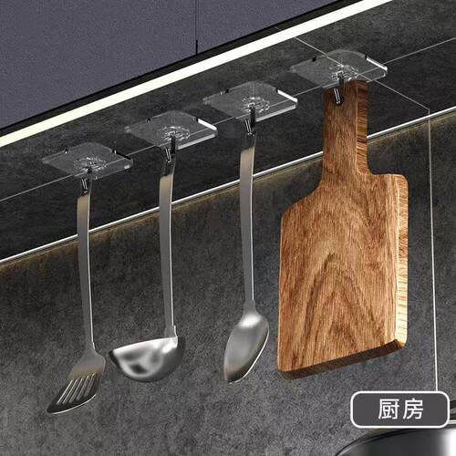 挂钩强力粘胶墙壁贴墙上承重透明无痕挂勾贴钩免打孔钩子粘贴粘钩 - 图2