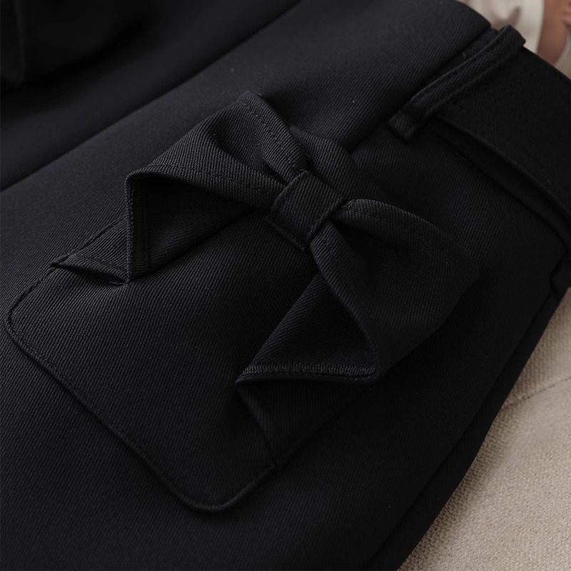 黑色西装短裤女2025春秋新款爆款高腰显瘦小个子蝴蝶结a字阔腿裤,淘宝优惠券,粉丝福利购,淘宝优惠卷