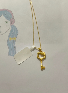 复古KT猫吊坠项链女猫咪钥匙挂坠