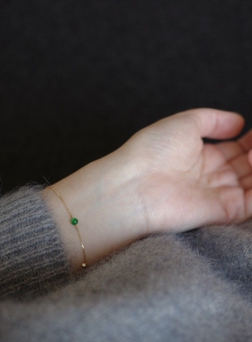 祖母绿锆石细手链新中式新款显白