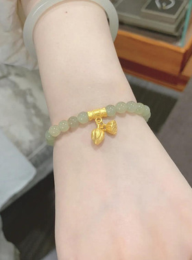 莲花莲蓬竹节两世欢手链女轻奢古