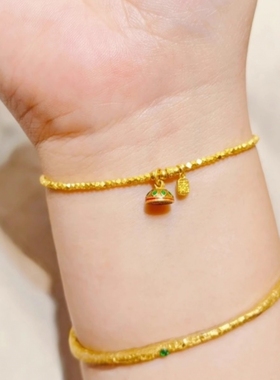 小红书新款锦鲤印章吊坠碎金子蹦