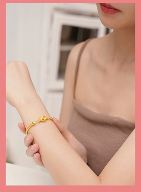 金色爱心同心结手链女时尚设计轻