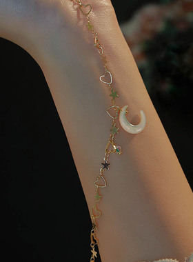 星星月亮爱心手链ins小众设计白