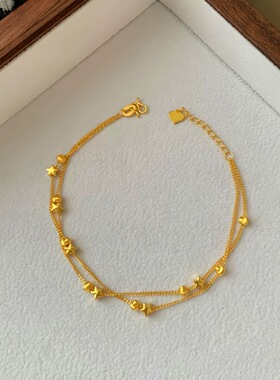 新款双层星星超闪猫眼珠手链女款精致叠戴气质轻奢小众精致手饰