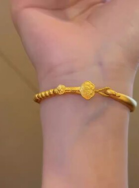 弯管铃铛如意半镯手链福牌复古精