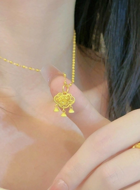 黄金色古法吉祥如意小睡莲荷花吊