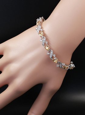 小红书货源交叉彩色首饰锆石七彩