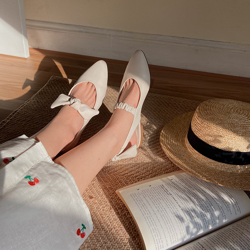 BIUCILI 原创设计师 蝴蝶结杏仁头甜酷玛丽珍平底单鞋法式凉鞋女,淘宝优惠券,粉丝福利购,淘宝优惠卷