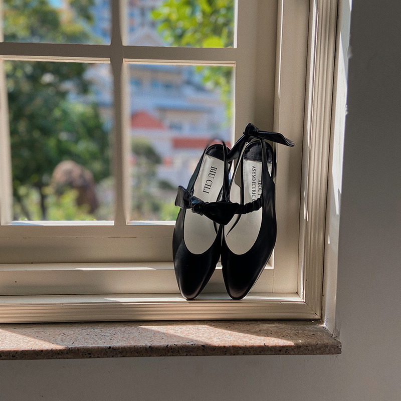 BIUCILI 原创设计师 蝴蝶结杏仁头甜酷玛丽珍平底单鞋法式凉鞋女,淘宝优惠券,粉丝福利购,淘宝优惠卷