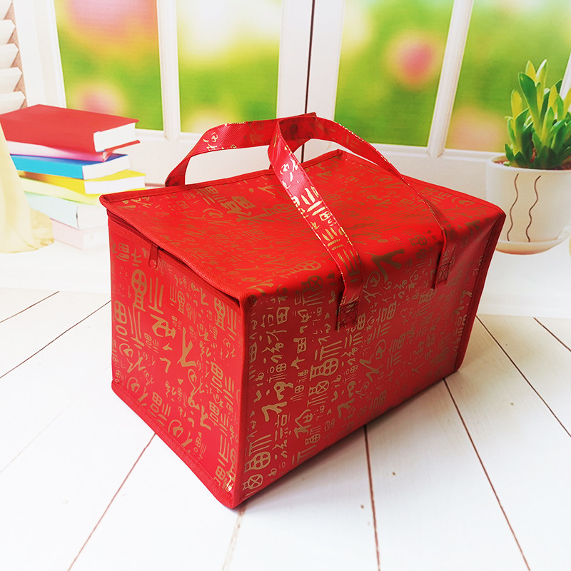 现货手提保温袋无纺布覆膜百福字样保温包环保铝箔保鲜袋冷藏冰包,淘宝优惠券,粉丝福利购,淘宝优惠卷