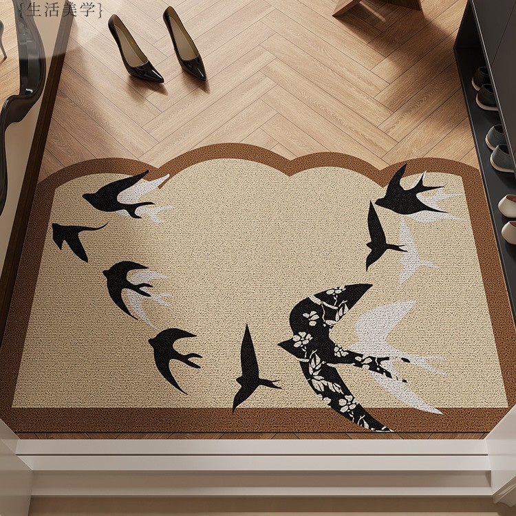 中古风地垫入户门垫进门门口地毯耐脏丝圈法式复古高级感防滑脚垫 - 图0