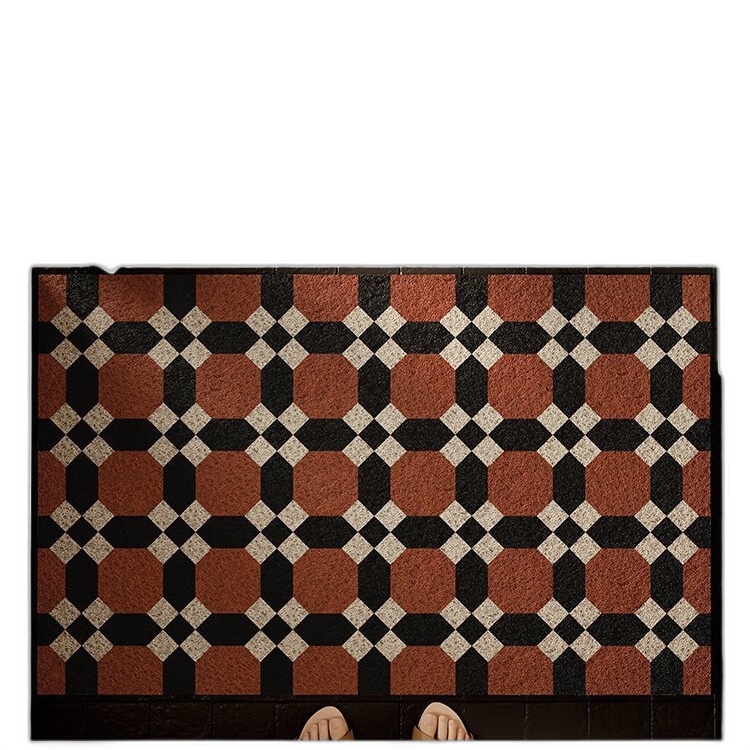 美式复古入户地垫门口耐脏可裁剪进门防滑垫玄关刮泥蹭土丝圈地垫 - 图3