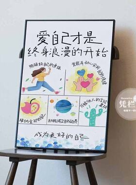 将情绪当做过客治愈正向磁场好运连连趣味墙面插画桌面布置装饰画
