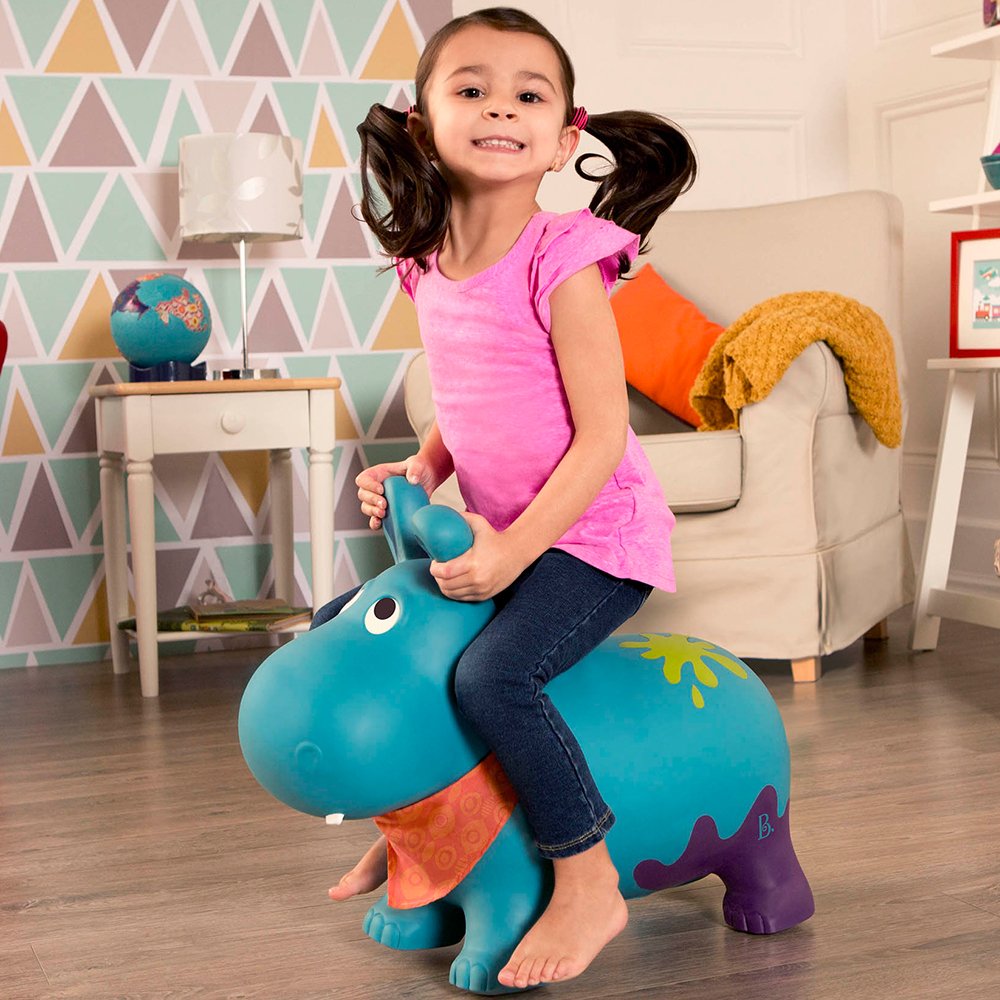 比乐B.toys弹跳河马儿童充气羊角球加厚大号宝宝大黄蜂跳跳马玩具 - 图0