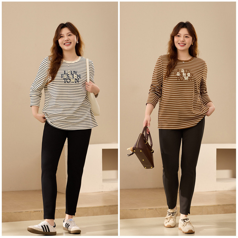 【保暖加绒裤子】纤莉秀大码女装舒适修身显瘦裤子胖mm2025冬新款,淘宝优惠券,粉丝福利购,淘宝优惠卷