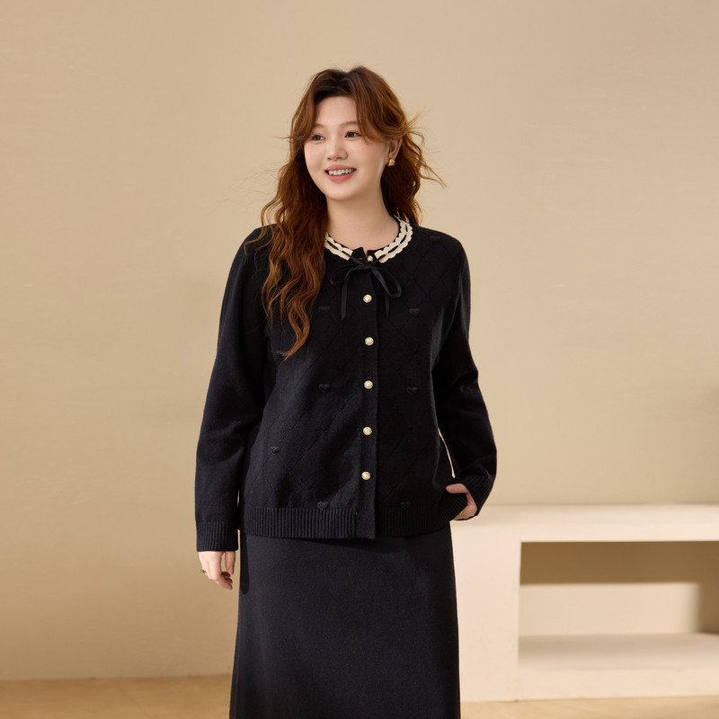 【甜美温柔减龄百搭毛】纤莉秀大码女装优雅圆领上衣胖mm冬装新款,淘宝优惠券,粉丝福利购,淘宝优惠卷