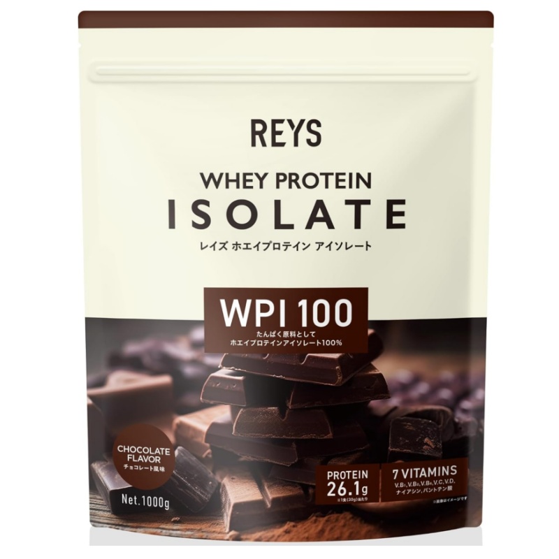 日本代购REYS乳清分离蛋白粉WPI增肌肉运动营养补剂1kg巧克力味道 - 图1
