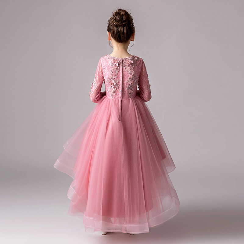 儿童礼服公主裙女童生日小女孩花童婚纱主持人钢琴演出服长袖秋冬,淘宝优惠券,粉丝福利购,淘宝优惠卷