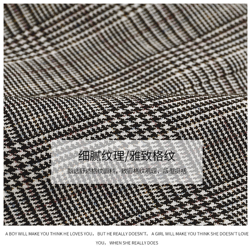 格子小西装女2020春秋装新款韩版 素典西装