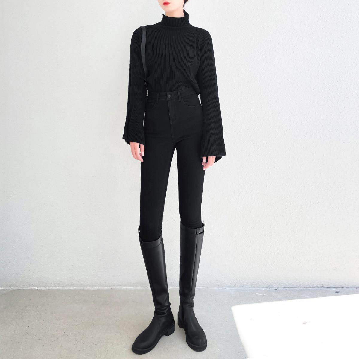 加厚加绒牛仔裤女紧身小脚高腰黑色裤子2025年春秋冬新款显瘦修身,淘宝优惠券,粉丝福利购,淘宝优惠卷