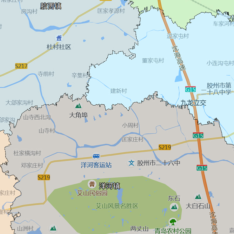 胶州区地图1.1米新山东省青岛市交通路线行政区域划分街道贴图 - 图2